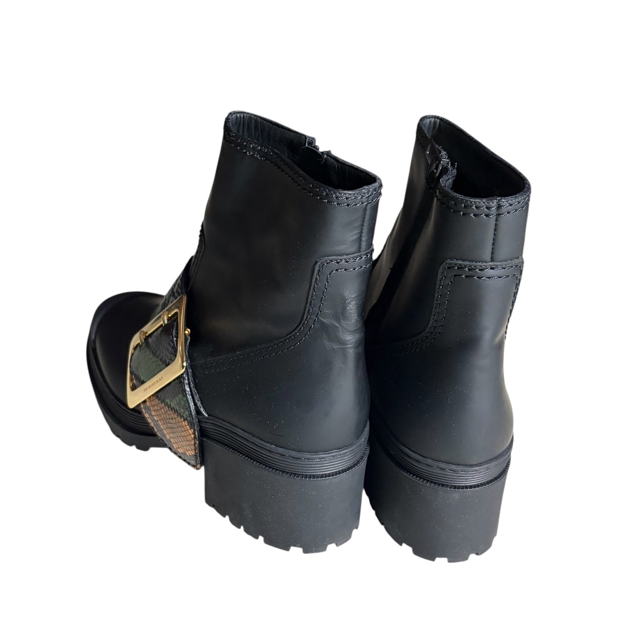 BURBERRY LONDON ENGLAND rubber × snakeskin boots “WHITCHESTER”