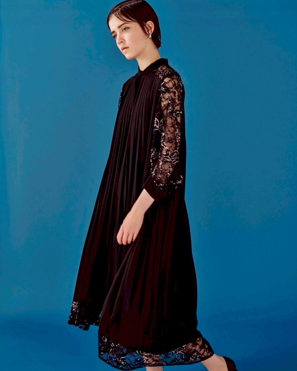 PANORMO/twilight flower pleats dress