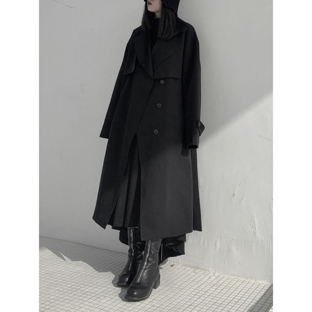 Black long coat C0408