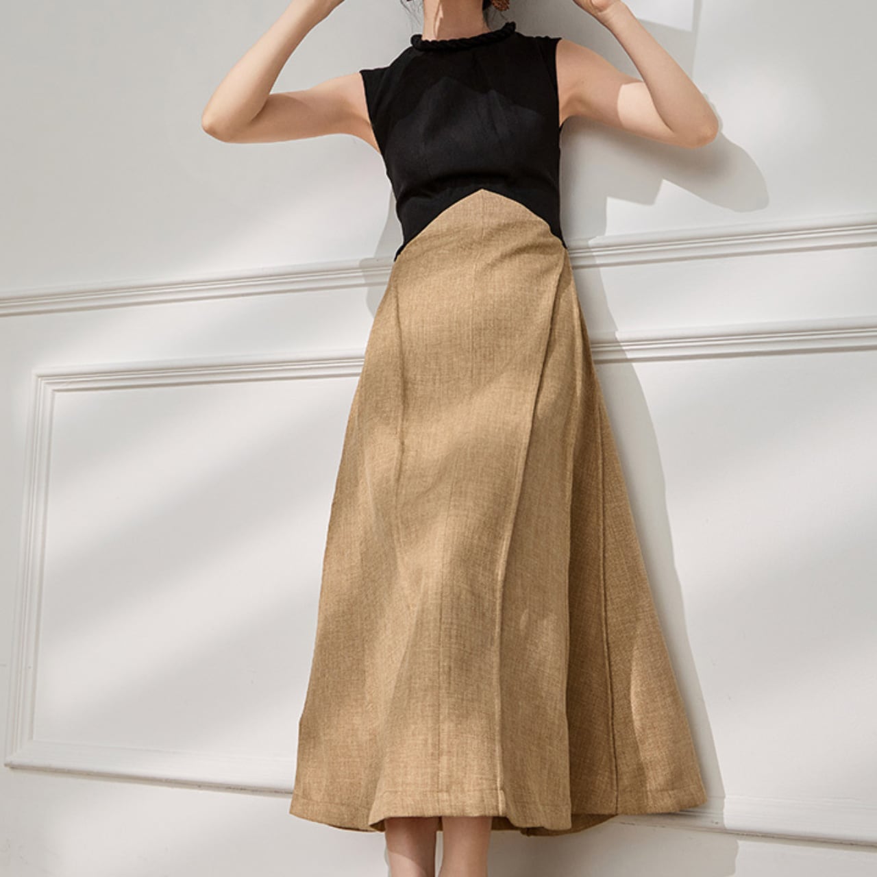 Two-tone A-line dress S1259