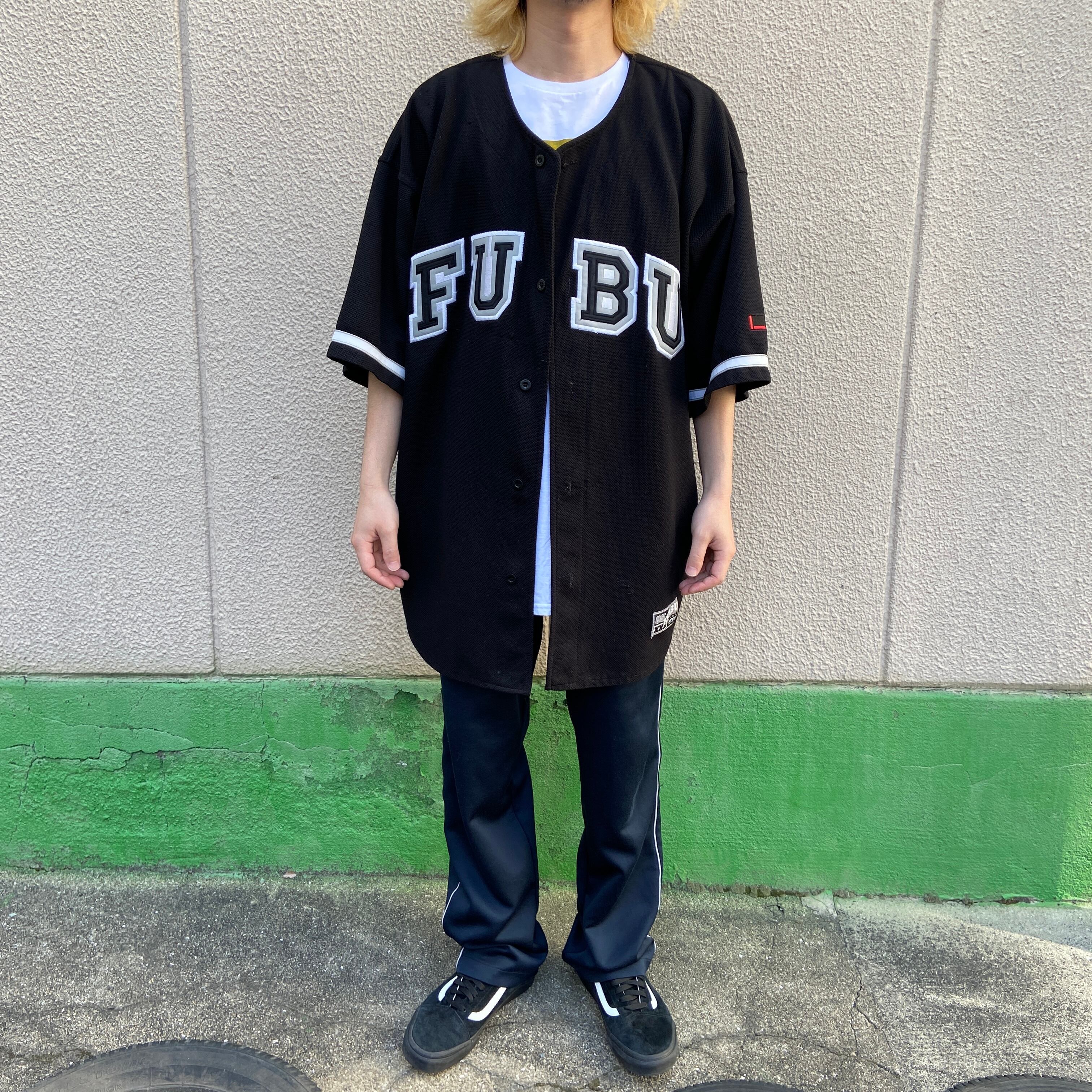 90s FUBU SPORTS 刺繍ワッペンロゴベースボールシャツ ブラック | 古着 ...