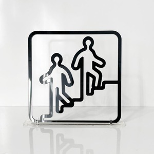 ツケレルン(3Wayピクトサイン)軽量 アクリル 突き出し 看板 (階段サイン)3way-0114