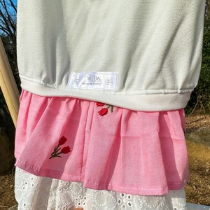 【即納商品】花柄刺繍のフリルスカート【Sサイズのみ】