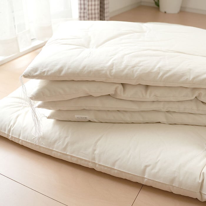 日本製 無漂白きなり 綿100% お昼寝布団セット 105×135cm／85×130cm
