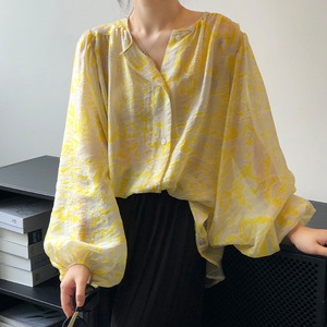 flower print sheer blouse  11569