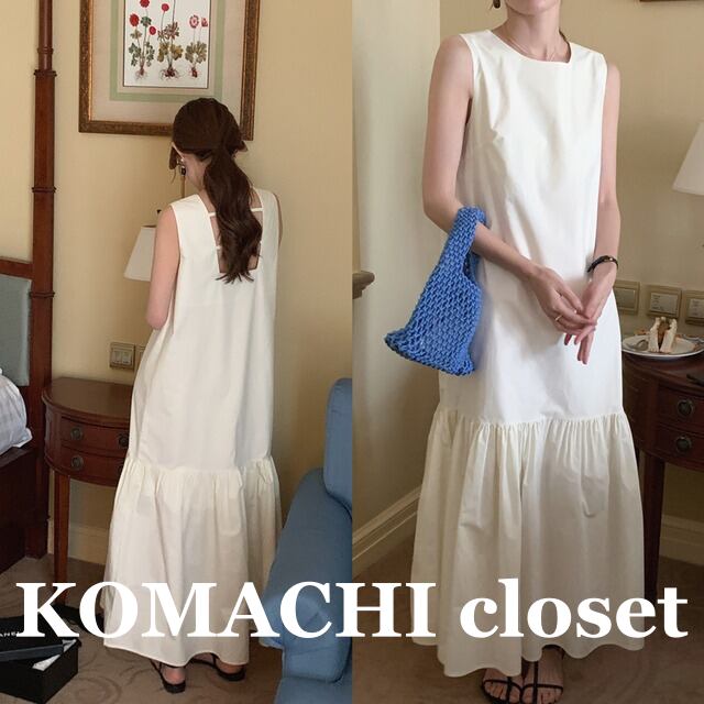 【送料無料】 背中開きノースリーブワンピース マキシ丈ワンピース ティアードワンピース 白 ホワイト 黒 ブラック ブラウン 韓国 レディース オルチャン ロング丈 袖なし ラウンドネック セミフレア ギャザー タック かわいい 大人可愛い きれいめ シンプル カジュアル おしゃれ こなれ感 ラブリー キュート エレガント モダン 抜け感 フェミニン ナチュラル ベーシック オトナ女子 大人女子 無地 夏 休日 リゾート デート トレンド 流行 インスタ映え フリーサイズ