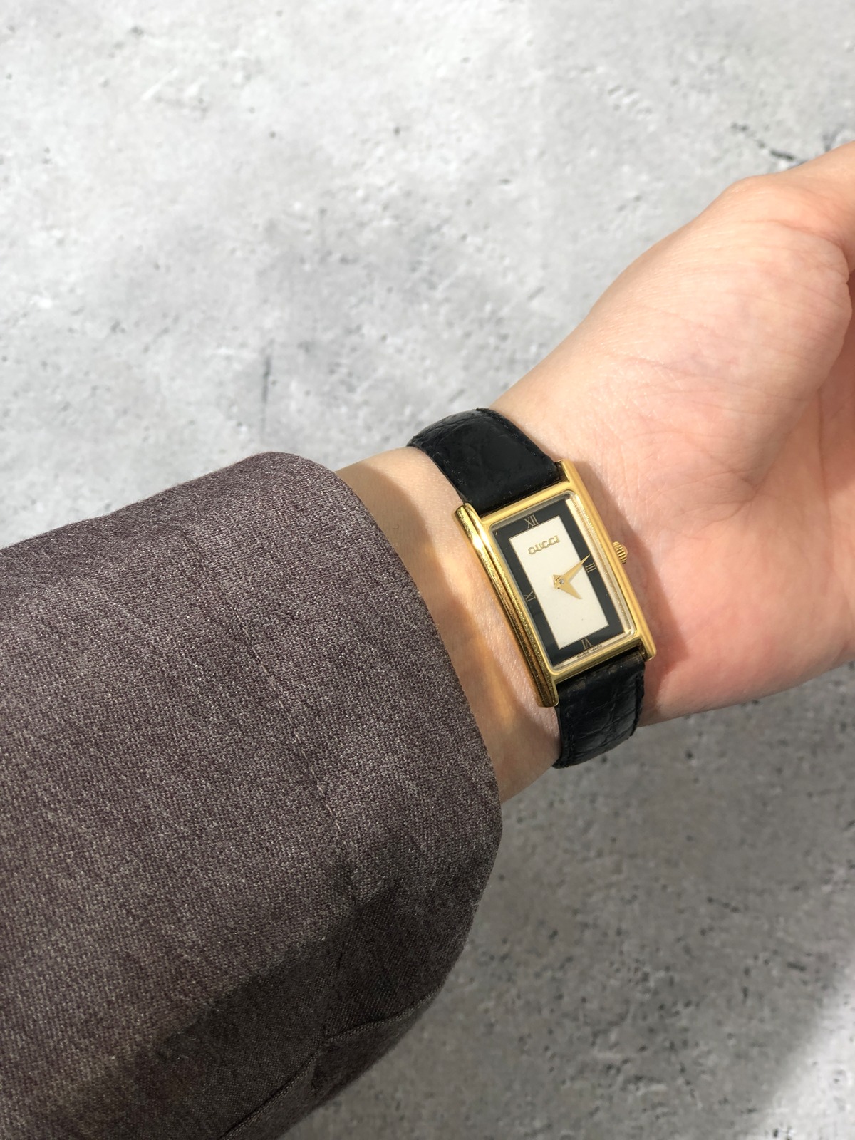 GUCCI グッチ レザー クロコ型押し レディースウォッチ 腕時計 