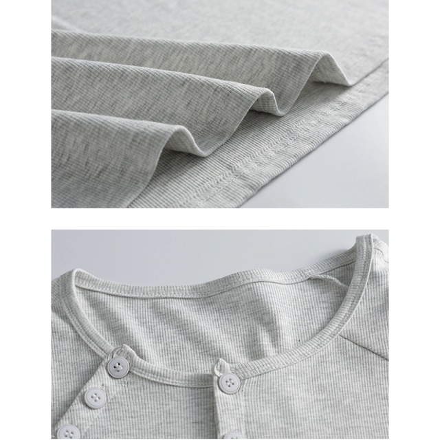 asymmetrical design Henley neck long tee　アシメデザインヘンリーネックロングティー　J1559