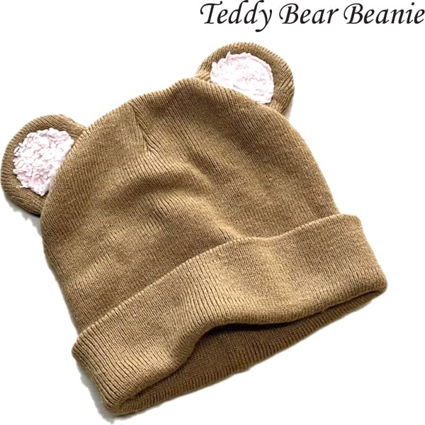 1点物◇テディーベアー熊ニット帽ニットキャップ/ビーニー古着メンズ