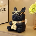 リッチなブルドックのティッシュボックス ティッシュボックスカバー