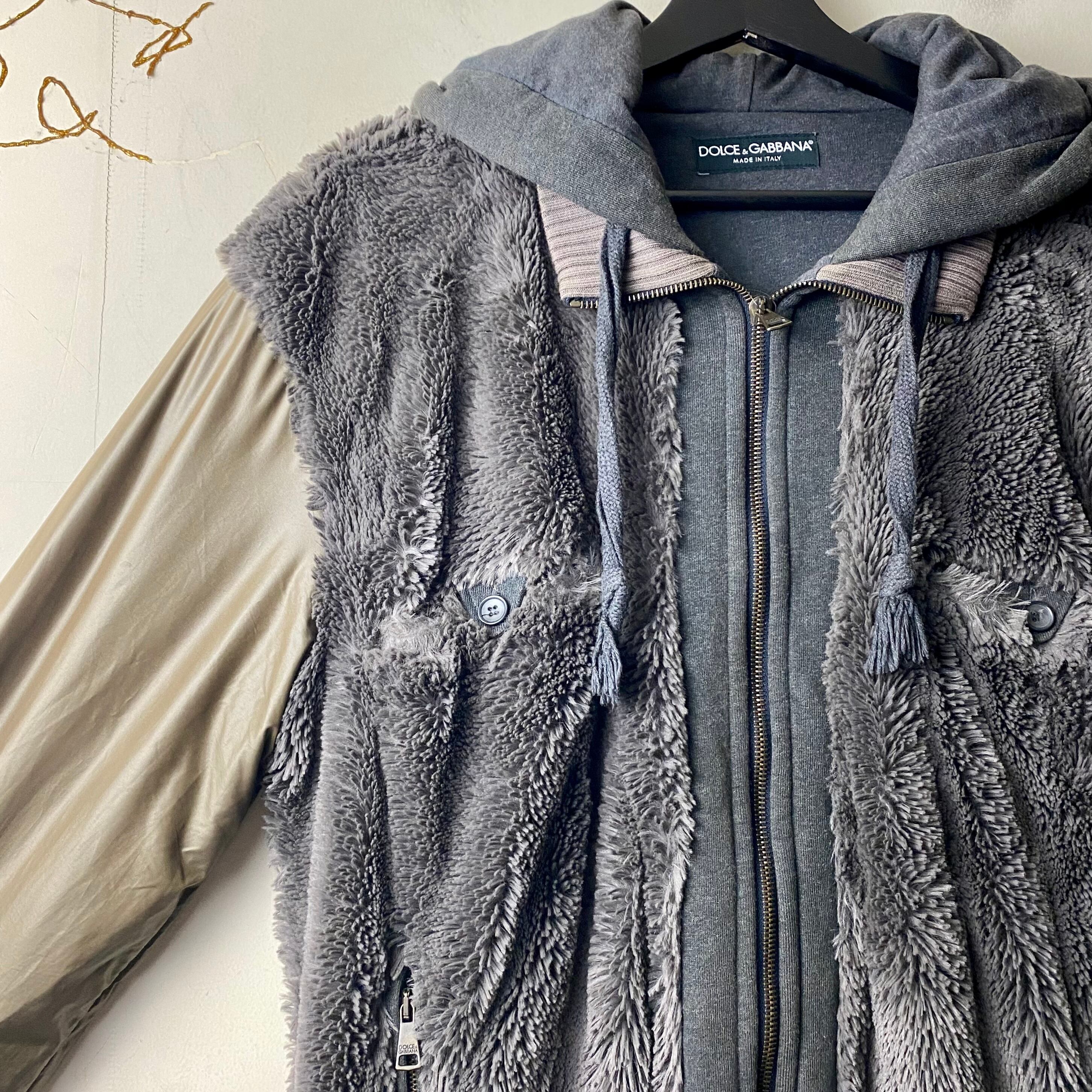DOLCE&GABBANA fur×nylon switching hoodie DOLCE&GABBANA fur×nylon switching hoodie | NOIR ONLINE