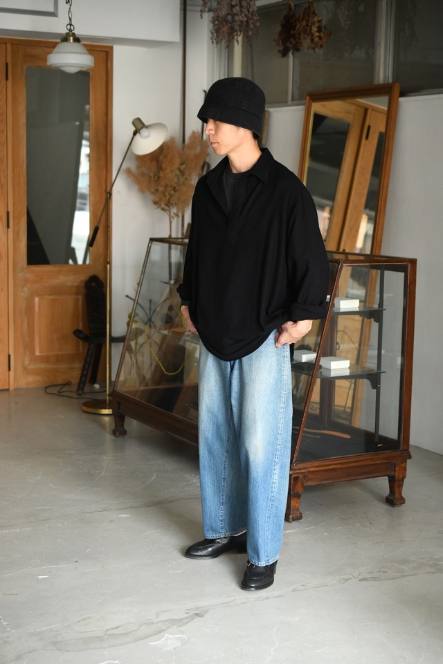 A.PRESSE / Wool Skipper Shirt (BLACK)