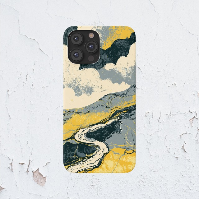 受注生産 iPhoneケース 海流ブルーマーブル｜大理石風 MARB015A