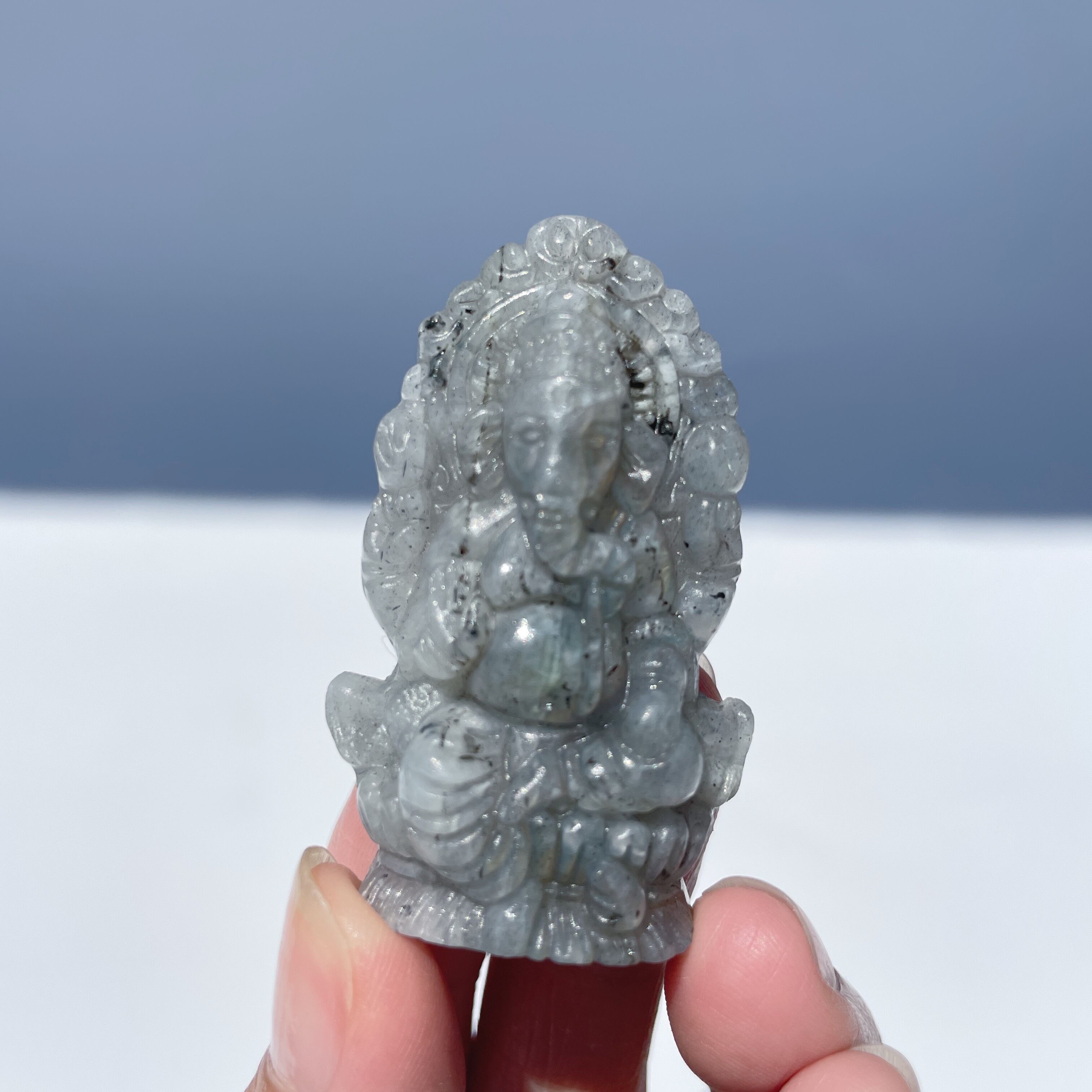 ガネーシャ カービング/ラブラドライト】天然石 パワーストーン