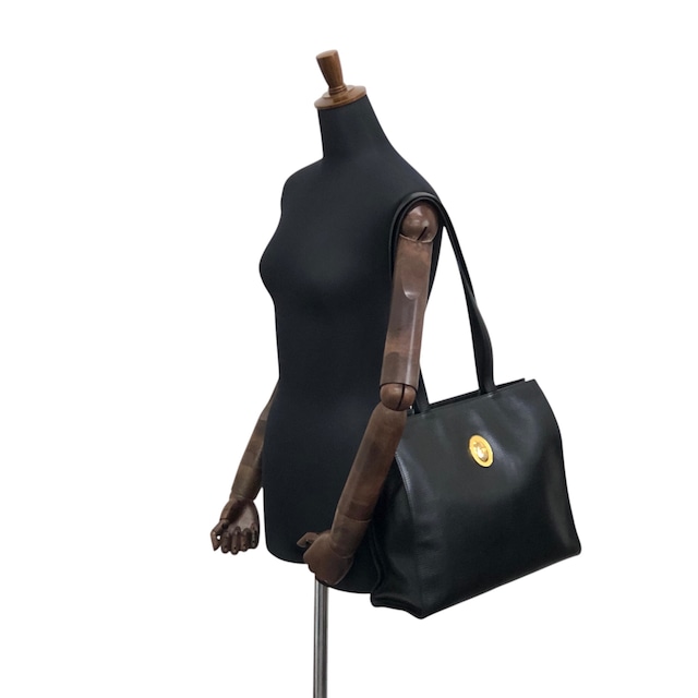Christian Dior クリスチャン ディオール ハンドバッグ ブラック オーバルロゴ レザー トートバッグ vintage ヴィンテージ オールド 7e6azr