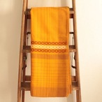 ドイツ ヴィンテージ　オレンジ色のレトロなテーブルクロス 162×96cm