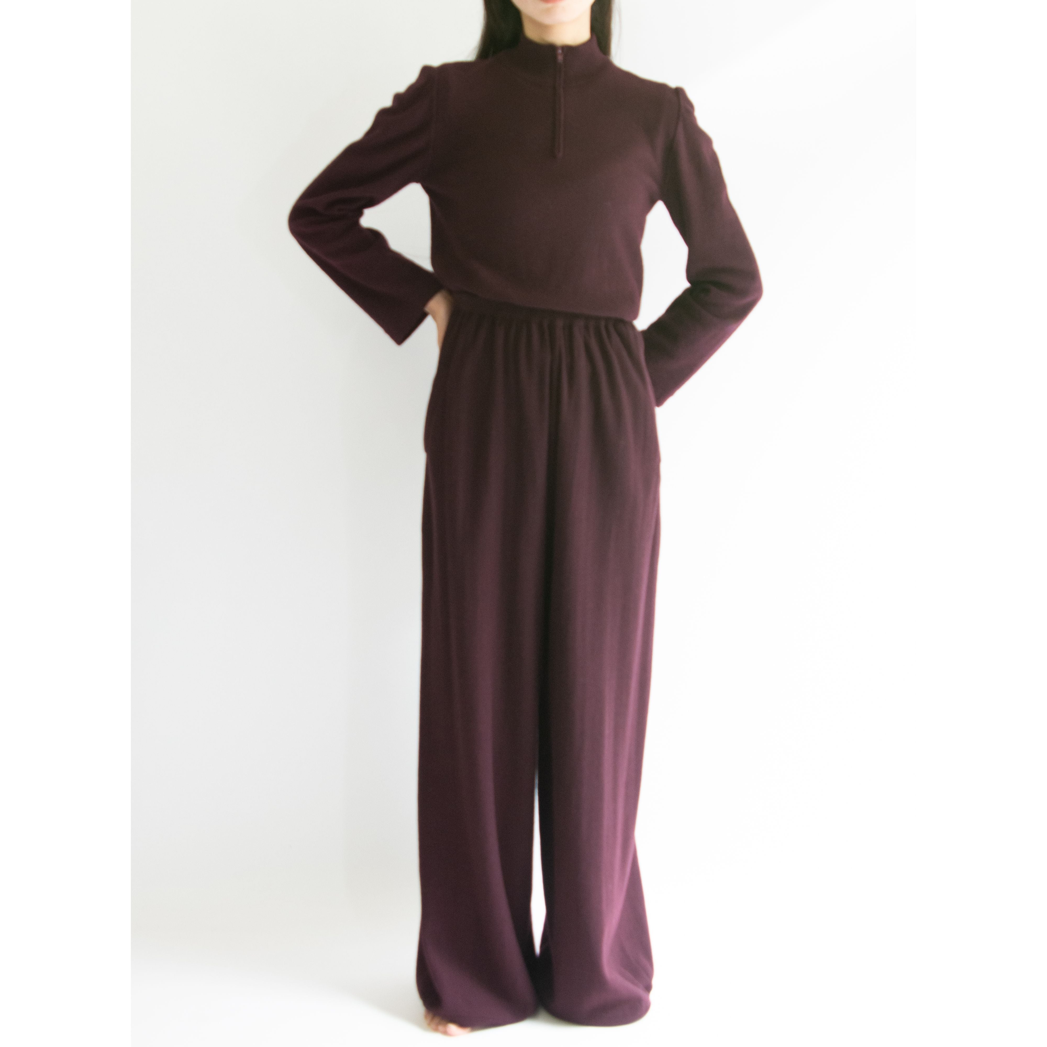 【SONIA RYKIEL】Made in Italy Wool-Angora Half Zip Knit Pullover（ソニアリキエル イタリア製 ハーフジップ ウールアンゴラニットプルオーバー セーター）