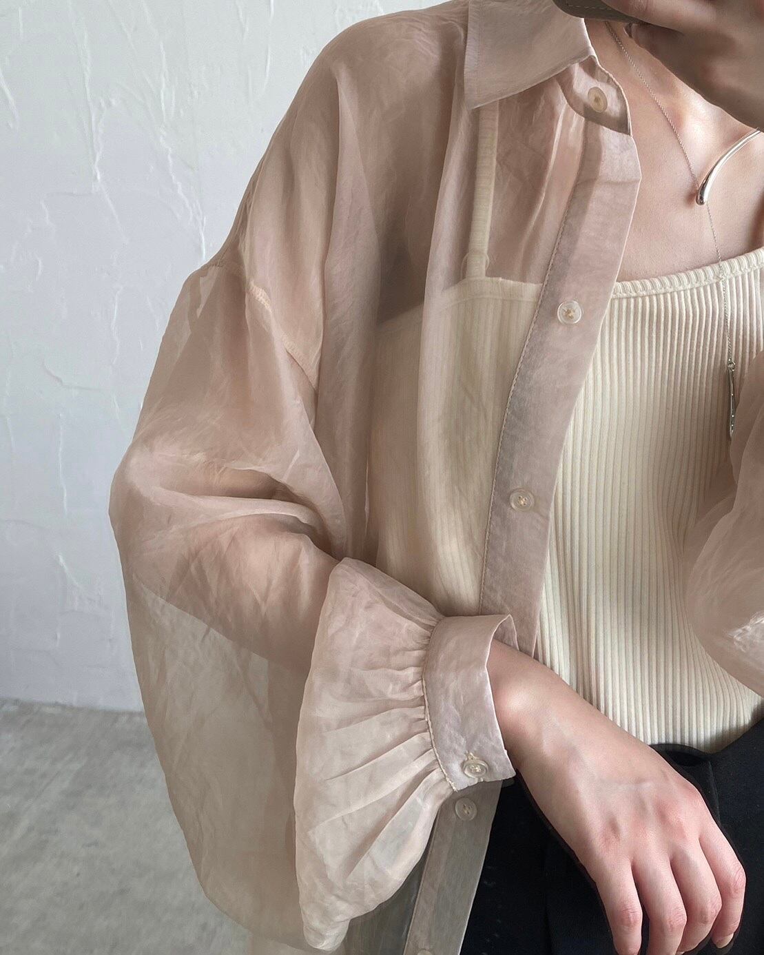バックリボンシアーシャツ Beige | planet3rd