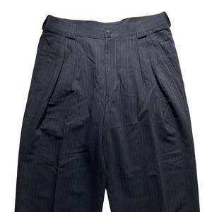 vintage GIANNI VERSACE gray stripe drape slacks