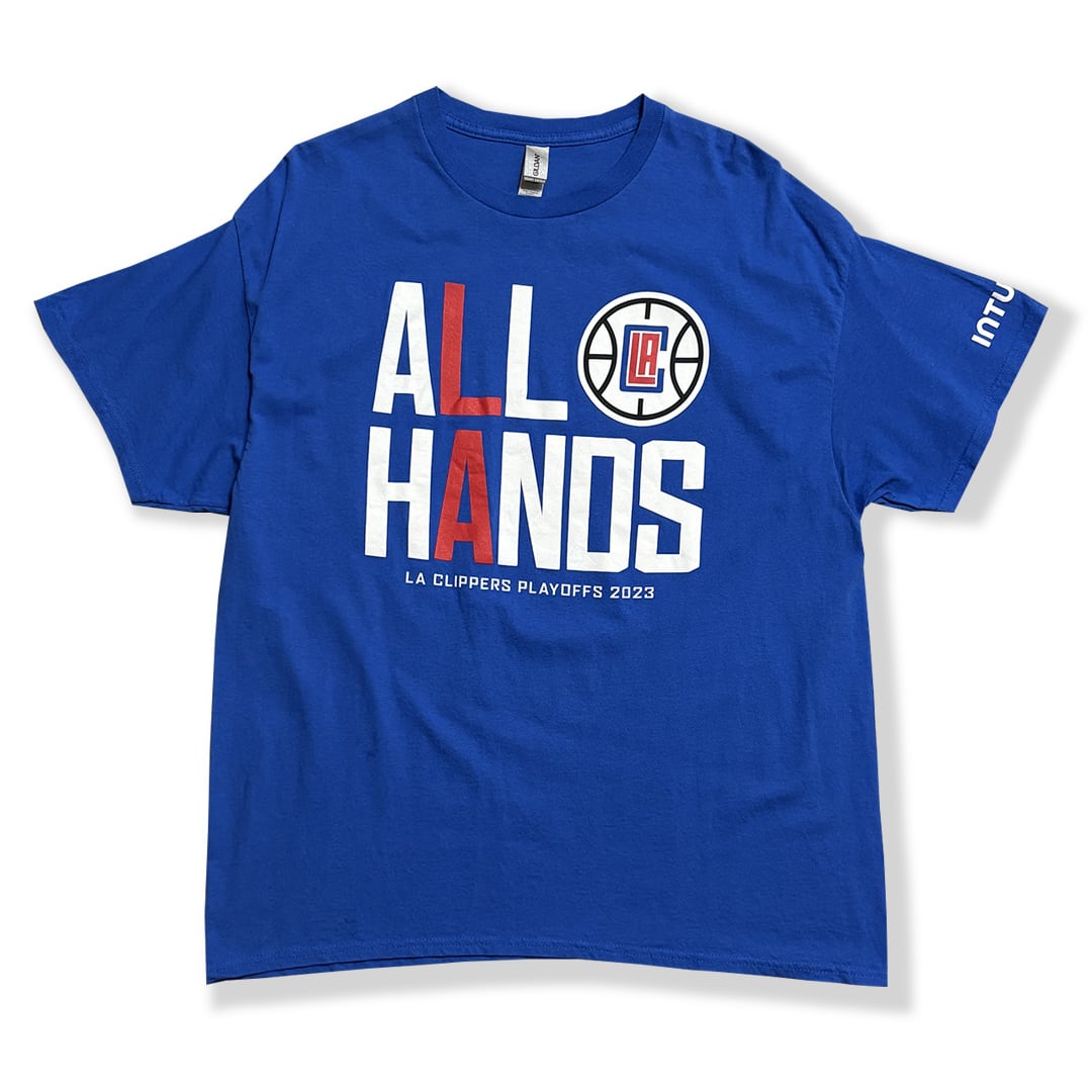 Los Angeles Clippers 【2023 Playoffs ALL HANDS】 Printed T-Shirt. GILDAN