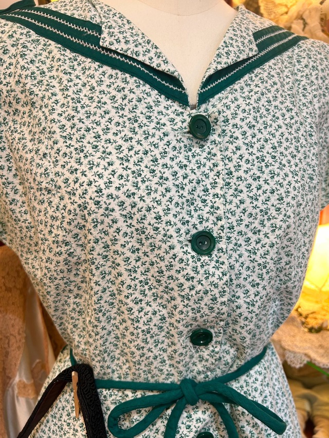 40's50's green flower dress