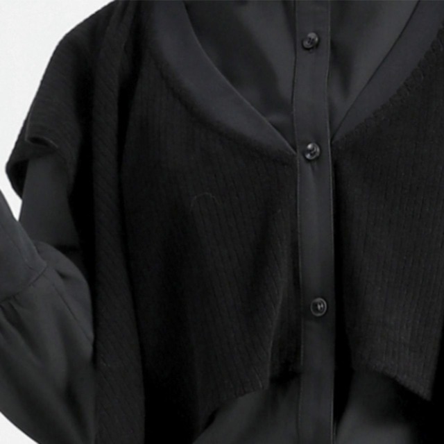 Fake layered design shirt C0953