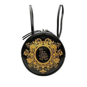 グッチ × MLB 総柄 リュック バックパック 543324 ブラック イエロー レザー レディース GUCCI 【中古】