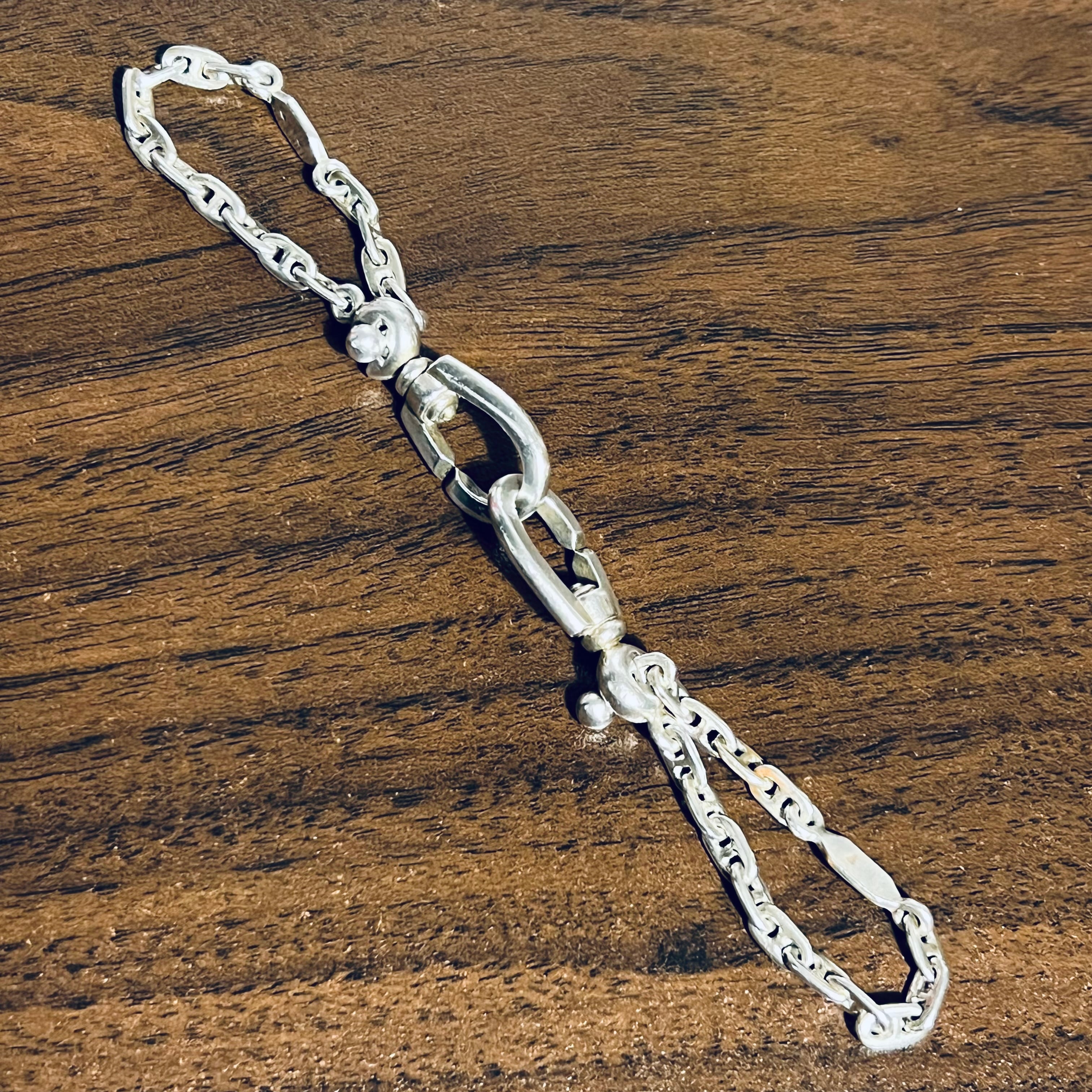 VINTAGE HERMES Chaine d'Ancre Key Chain Silver    ヴィンテージ