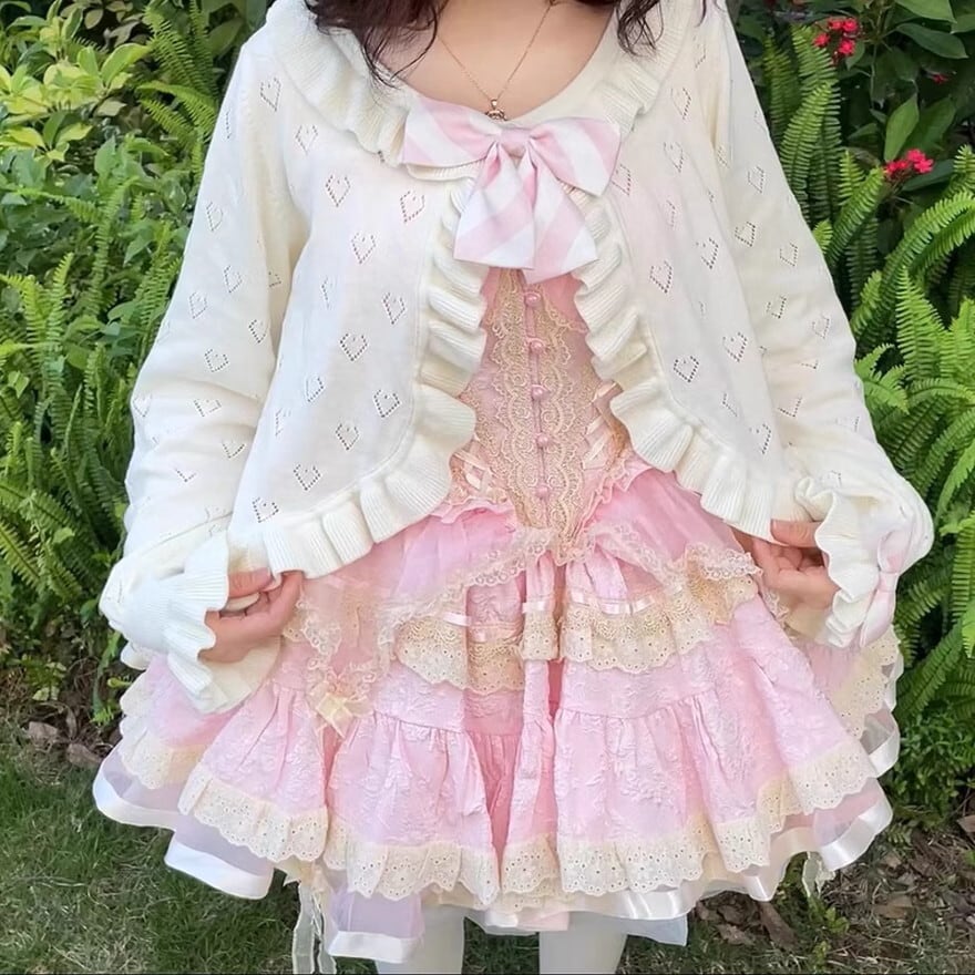 ソフトロリータ カーディガン JKファッション 原宿 ガーリー 甘め