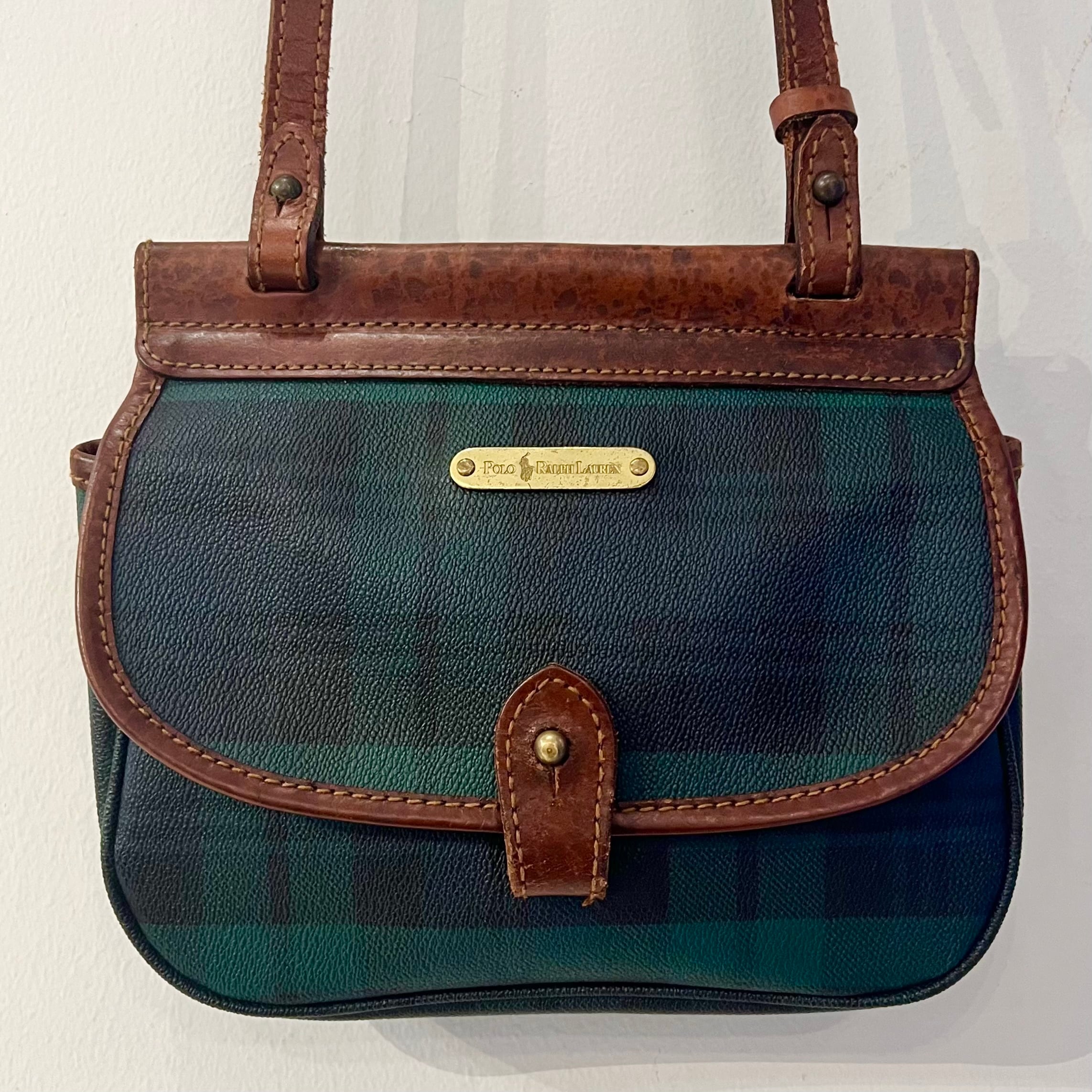 「90s後半〜00s初期」POLO RALPH LAUREN ミニボストンバッグ Polo Ralph Lauren/ポロラルフローレン チェックミニボストンバッグ 90