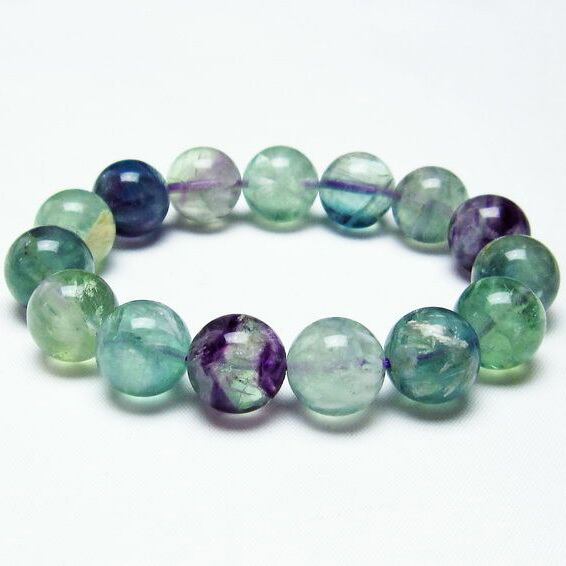 エンジェルフェザー フローライト ブレスレット 14mm 一点物 111-22893