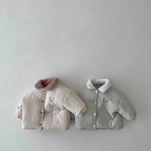 【BABY】韓国風　暖かいクマ刺繡可愛いアウター
