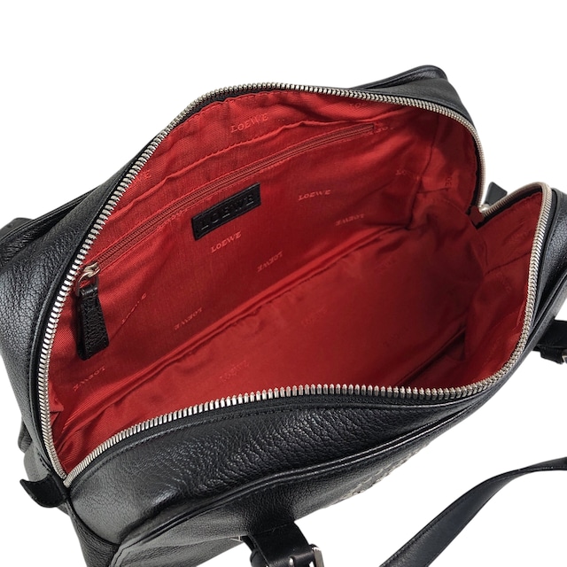 LOEWE ロエベ ハンドバッグ ブラック アナグラム スタッズ レザー ミニボストン vintage ヴィンテージ オールド ebimhj