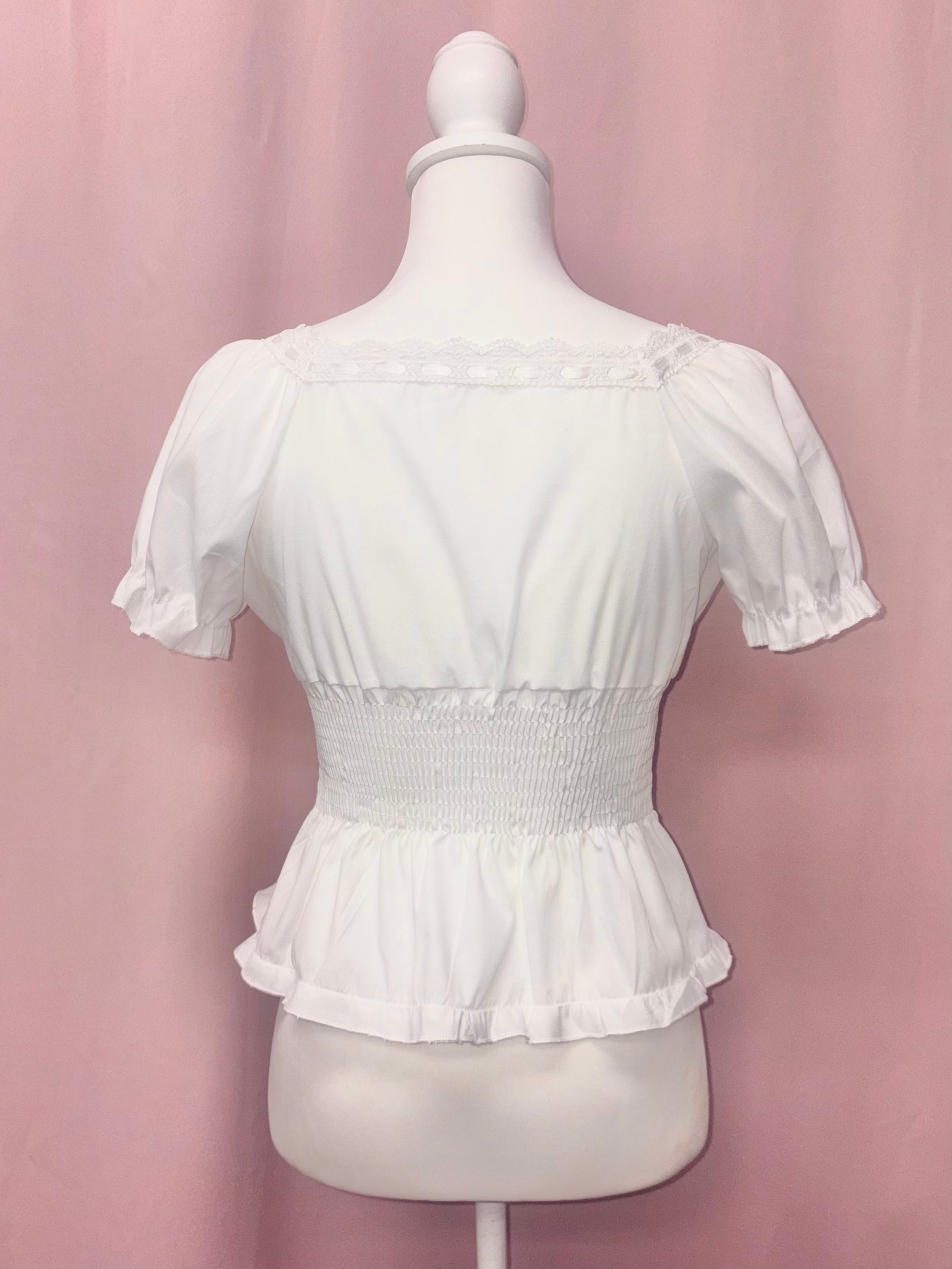 lace puff sleeve blouse