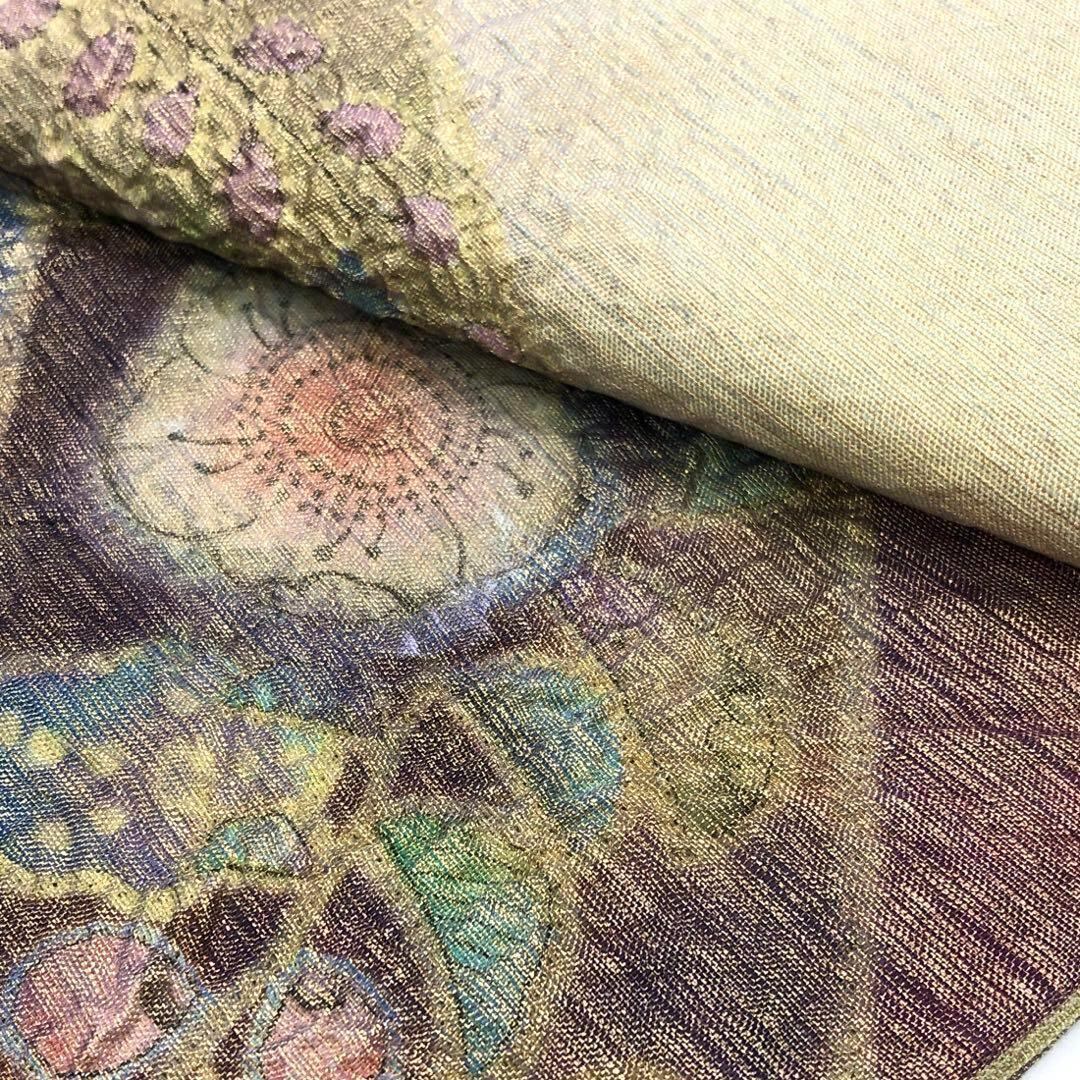 袋帯 作家物 美しい辻が花模様 蒸栗色 O-3512 着物 きもの 袋帯 作家物 美しい辻が花模様 蒸栗色 O-3512 着物 きもの