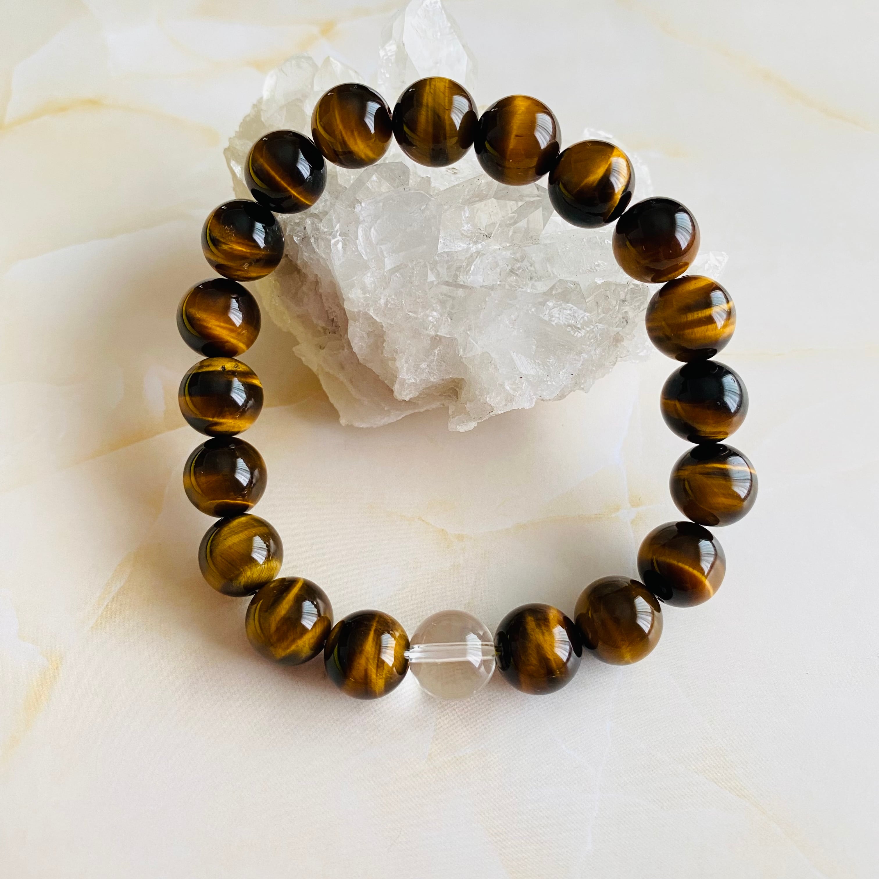 タイガーアイ＆水晶 ブレスレット | マンダラアース