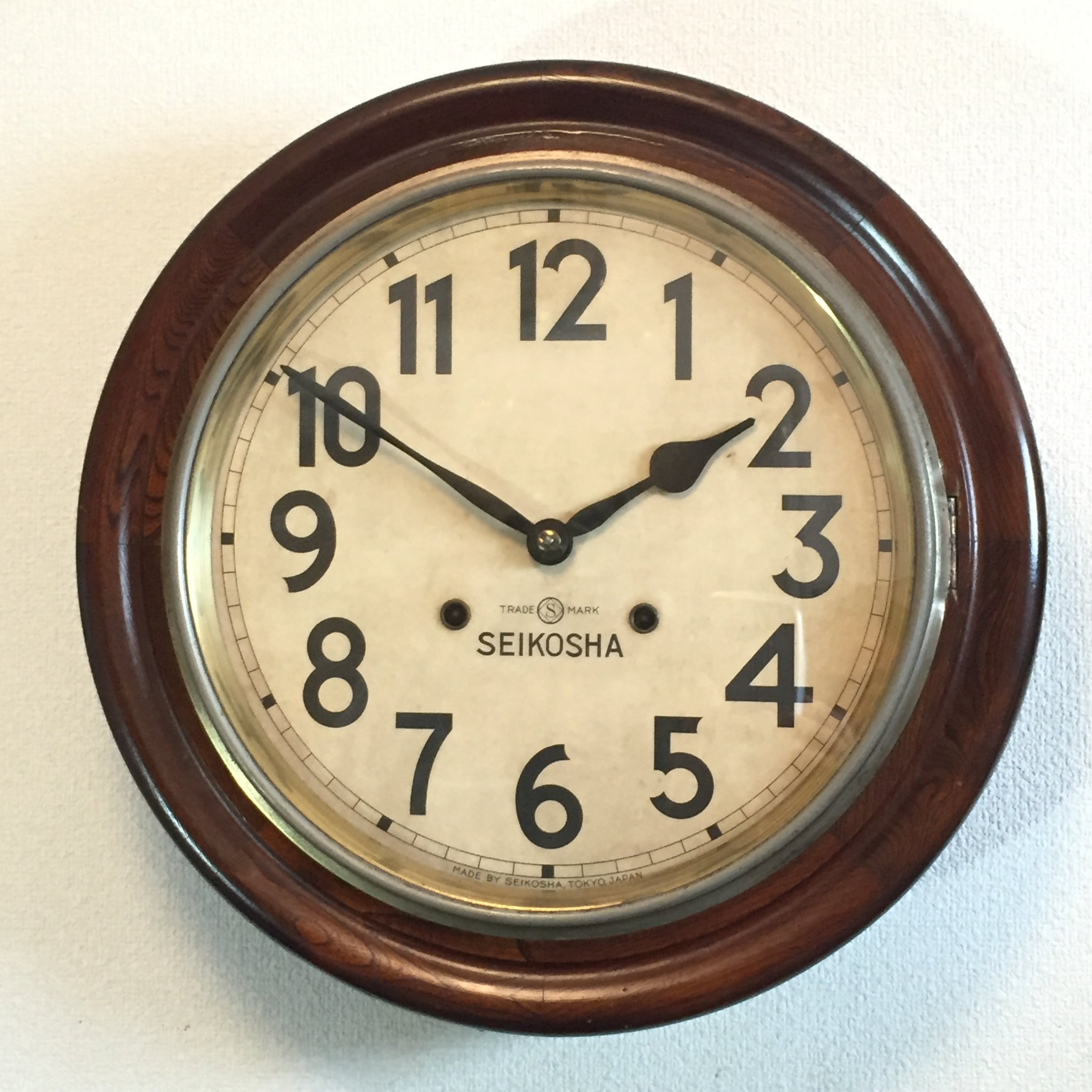昭和初期頃 精工舎 丸型グレシャム型掛時計 オーバーホール済 稼働品