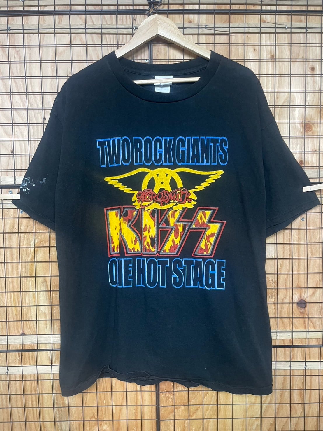 TWO ROCK GIANTS ONE HOT STAGE NFL AERO SMITH×KISS ブラック L NFL