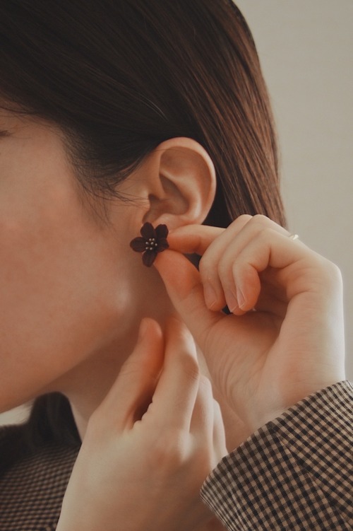 Chocolate Cosmos Studs