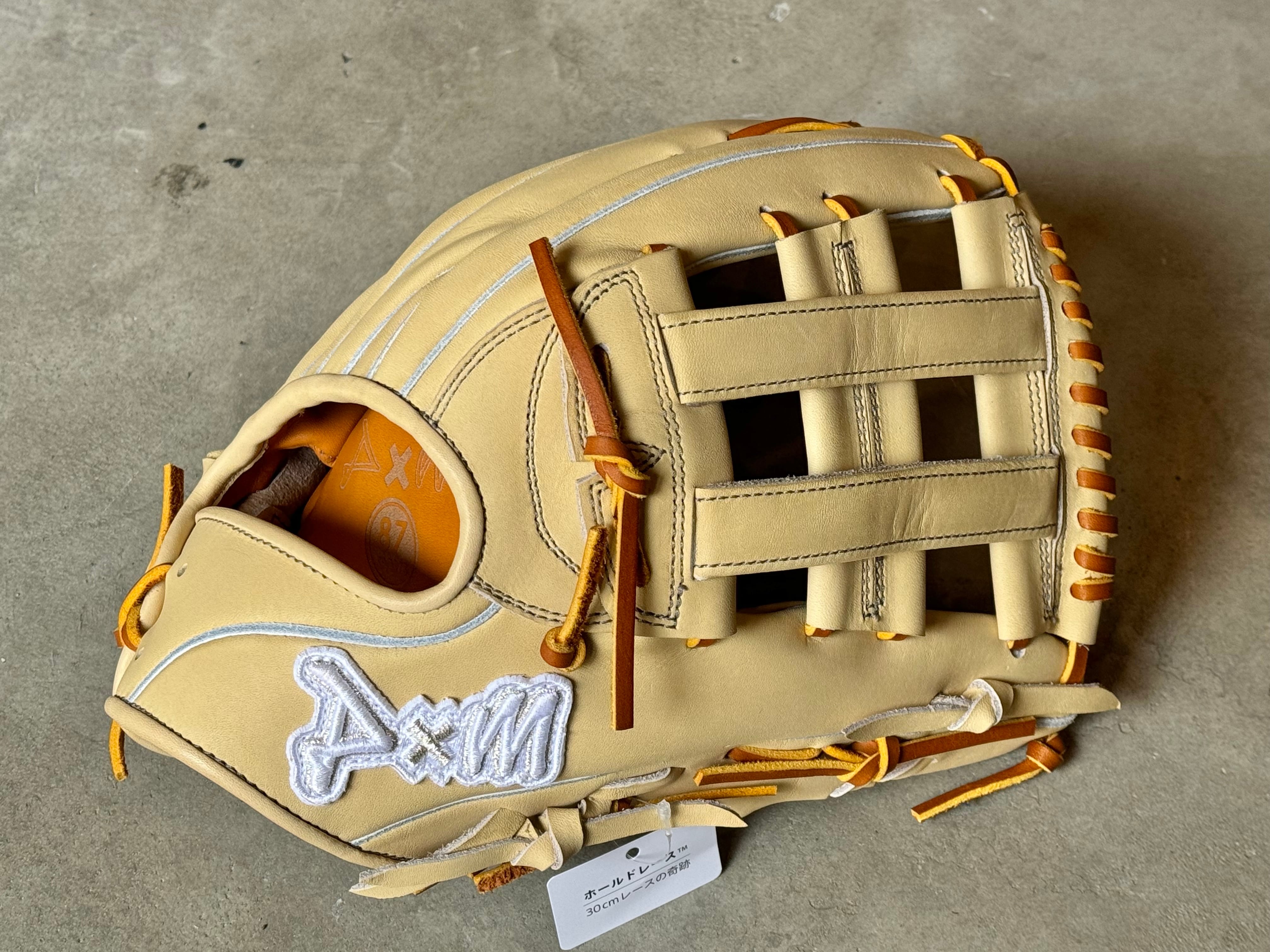 店舗別注モデル【D×M】硬式用グローブ 外野手用 シャンパンコルク 平裏 