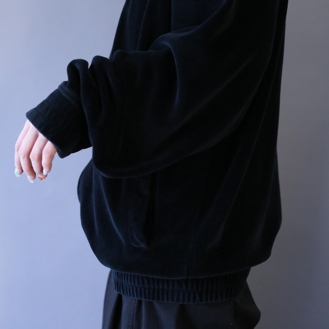 "SOUTH POLE" piping design over silhouette velours track jacket