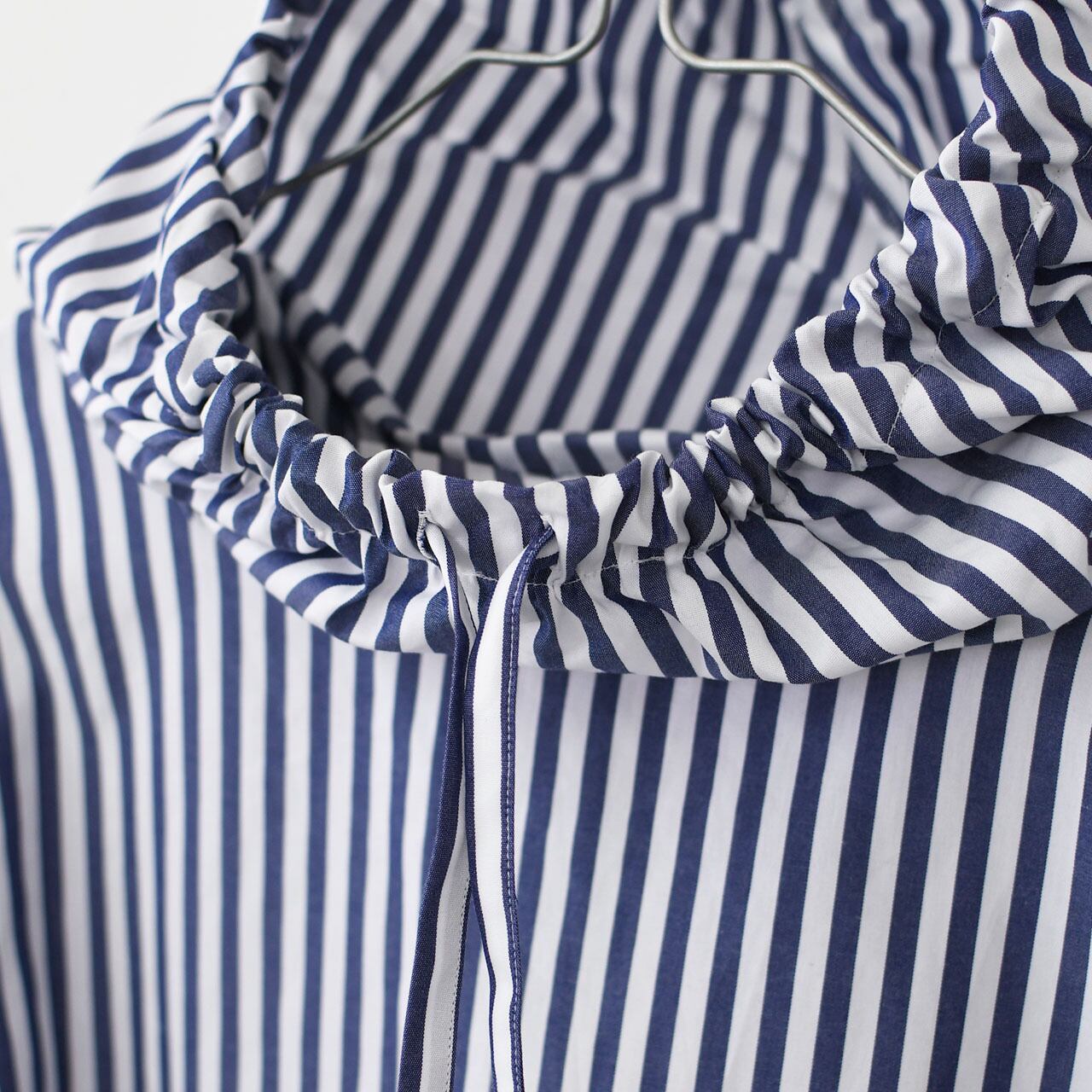 mizuiro ind [ミズイロ インド] stripe hooded shirt [3-230100