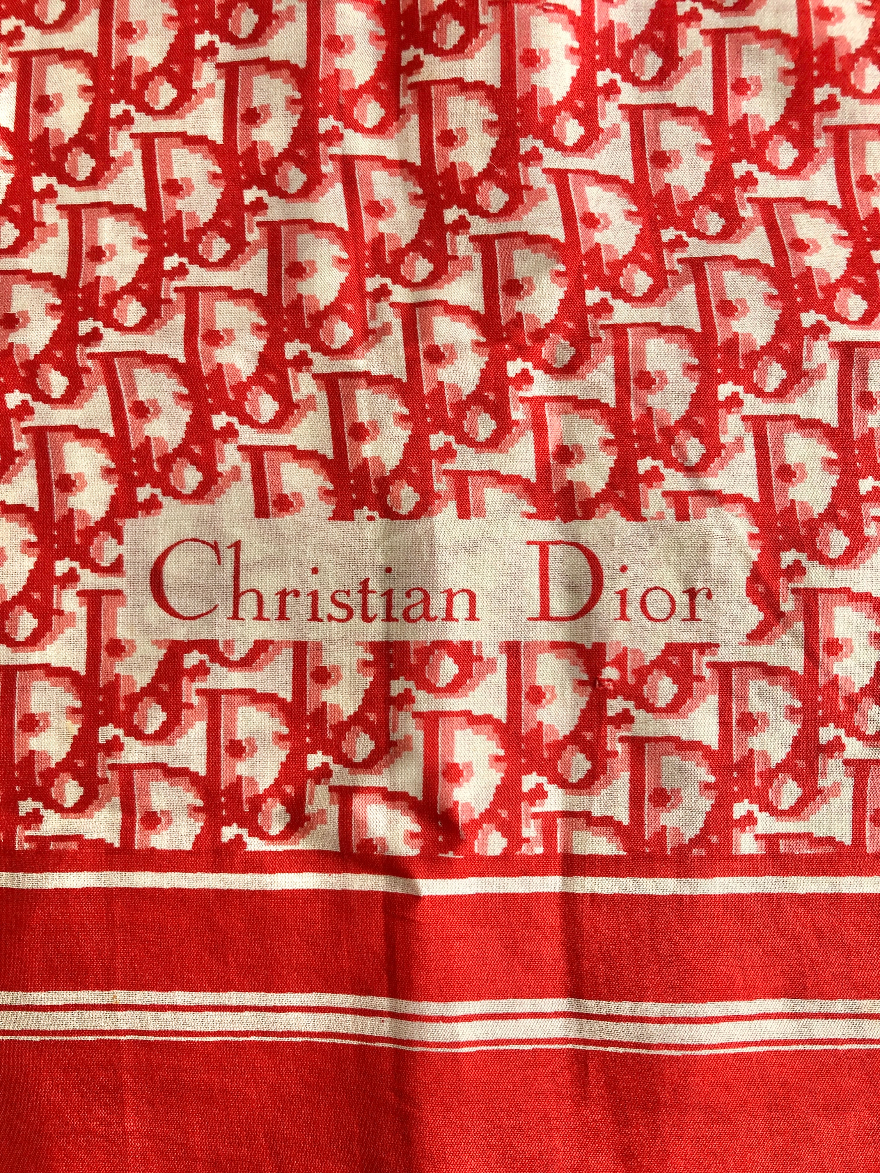 クリスチャン・ディオール　スカーフ　Dior　トロッター Christian Dior クリスチャン ディオール トロッター スカーフ レッド