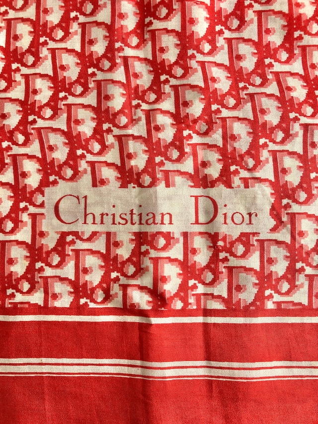 Christian Dior クリスチャン ディオール トロッター スカーフ レッド ホワイト シルク vintage ヴィンテージ オールド 3ngnnk