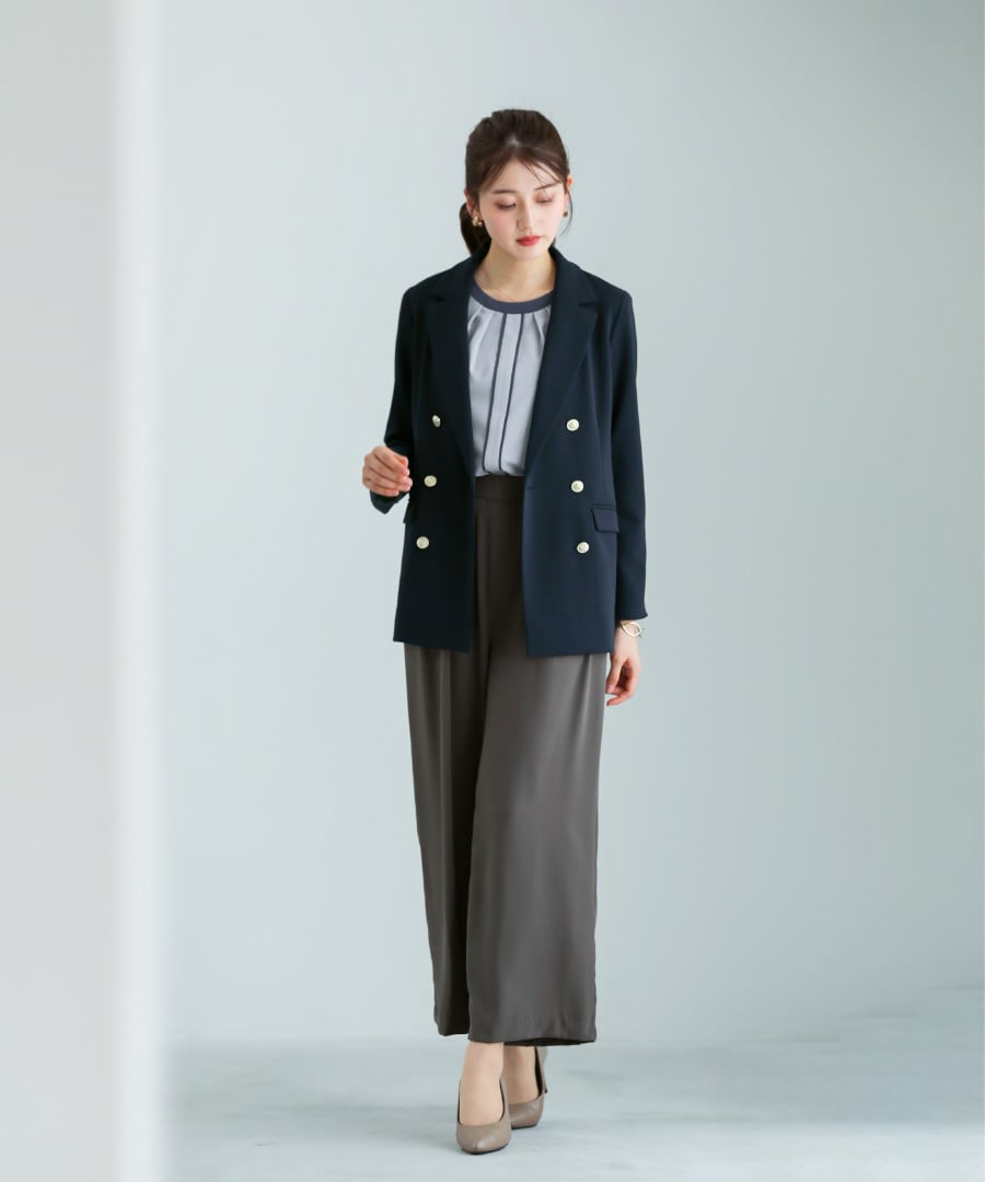 洗えて動けるワーママダブルジャケット【手洗いできるハイストレッチ