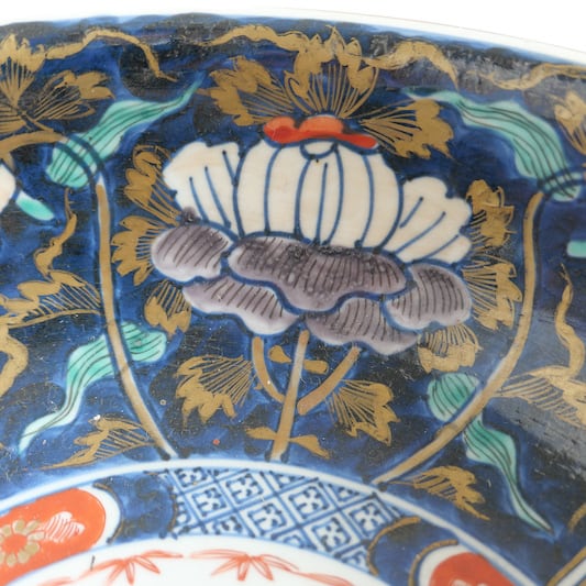 30706】伊万里の大鉢 明治/ Imari Big Bowl Botan/ Meiji | 古道具・器