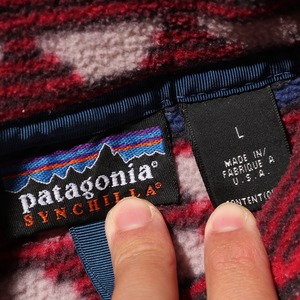 美品 L 96年 USA Saltillo Red 総柄 Lightweight Printed Synchilla Snap-T Patagonia シンチラ スナップT パタゴニア