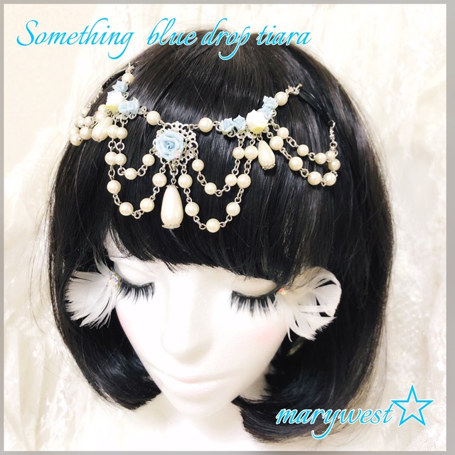 Something blue drop tiara