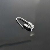 GOTHIC CROSS ENGRAVED SAFETY PIN EARRING with BLACK DIAMOND  / ゴシッククロスセーフティピン・ブラックダイヤモンドピアス