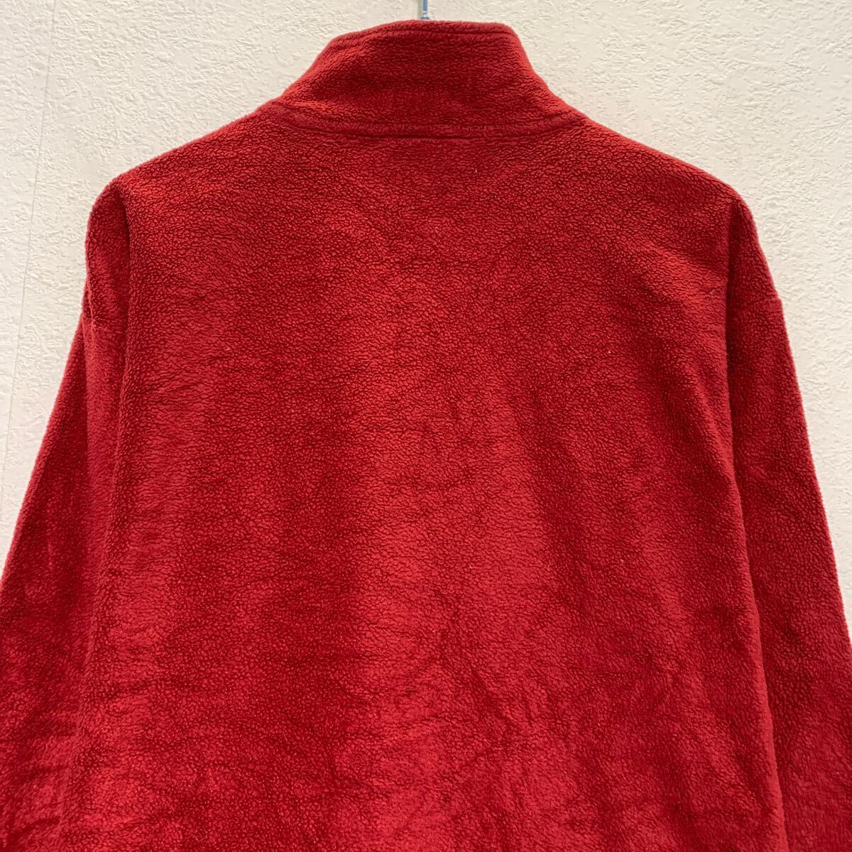 FILA ジップアップジャケット レッド/アイボリー FILA フリースジャケット XL レッド フィラ ハーフジップ ビッグ